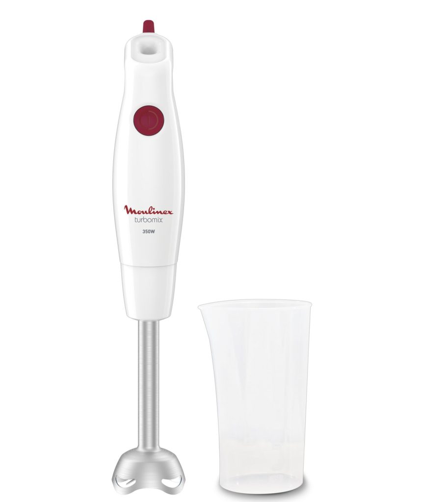 Mixeur Plongeant 350W 2 Lames Pieds Inox Blanc
