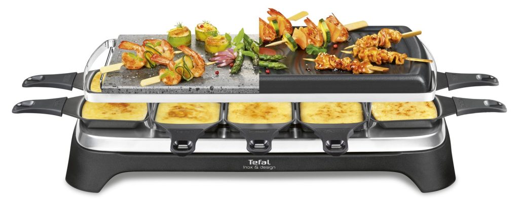 Raclette Pierrade Grill Inox & Design 10 Coupelles 3EN1