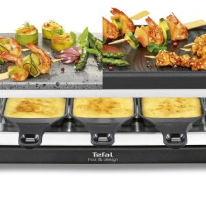 Raclette Pierrade Grill Inox & Design 10 Coupelles 3EN1 Tefal